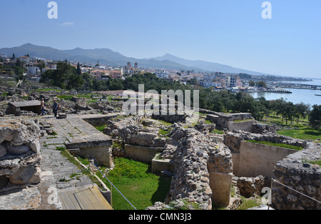 Tempel des Apollo auf die antike Stätte von Hill Koloni, Aegina Insel, Griechenland Stockfoto