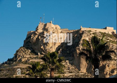 Die Burg Santa Bárbara Stockfoto