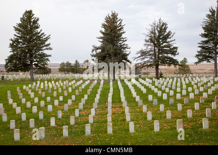 MT, Little Bighorn Battlefield National Monument National Cemetery für militärische veterns Stockfoto