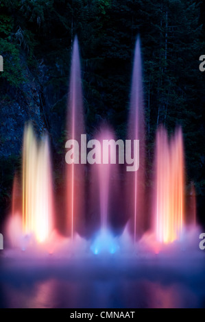 Die Ross Fountain wurde der erste Springbrunnen in den Buchart Gärten auf Vancouver Island, British Columbia, Kanada. Stockfoto