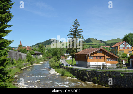 Bild der Landschaft von Appenzell, Schweiz. Stockfoto