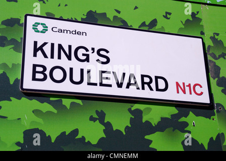 Des Königs Boulevard N1C, einer großen neuen Straße in der Nähe von Kings Cross Station, London, UK Stockfoto