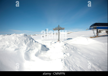 Bergstation des Skilifts Breive verlinken Schlinge Peak und Hovden, ein Ski-Resort in Süd-Norwegen Stockfoto