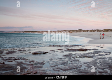 Sonnenuntergang am Red Bluff Beach, Kalbarri, Westaustralien Stockfoto