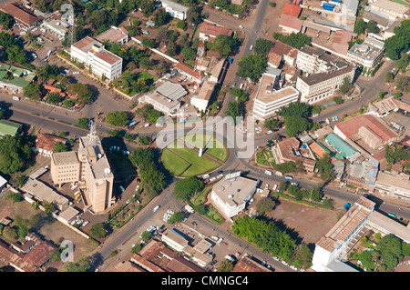 Moshi-Stadtmitte, Luftaufnahme, Kilimanjaro Region, Tansania Stockfoto