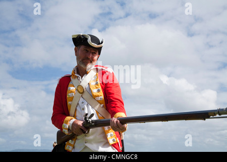 Britischer Soldat während Re-Inszenierung von Captain Cooks Landung.  Cooktown, Queensland, Australien Stockfoto