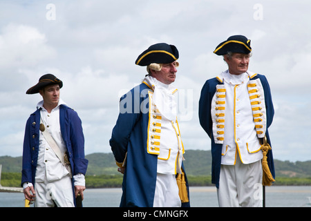 Re-Enactment von Captain Cooks Landung in Cooktown.  Cooktown, Queensland, Australien Stockfoto