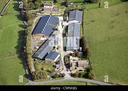 Luftaufnahme der Hühnerfarm in Yorkshire Stockfoto