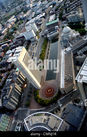 Bostons Panorama wie es gilt von Prudential Tower im Winter Stockfoto