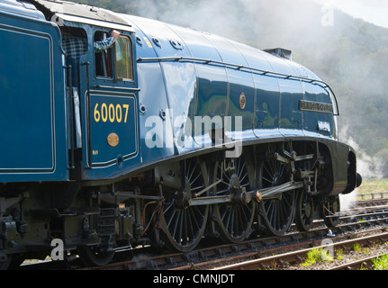 Erhaltene Lokomotive Sir Nigel Gresley bei Levisham auf der North Yorkshire Moors Railway Stockfoto