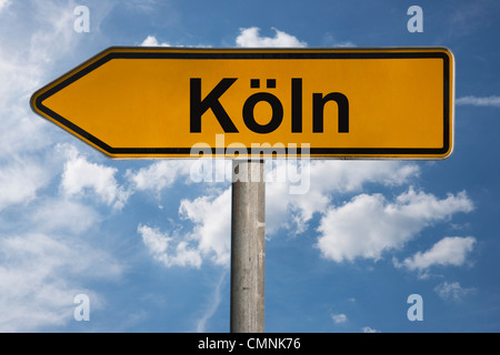 Detail-Foto der ein Schild mit der Aufschrift Köln, Nordrhein-Westfalen, Deutschland, Europa Stockfoto