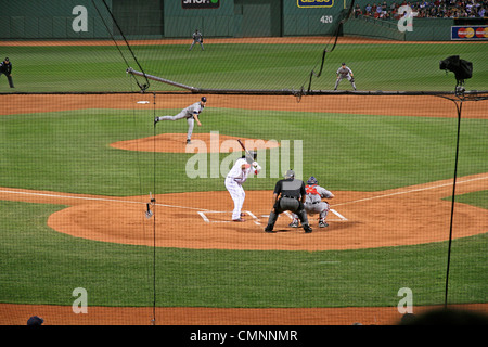 Manny Ramírez Boston Red Sox Wimper gegen Kevin Slowey von den Minnesota Twins im Fenway Park in Boston, Massachusetts, USA. (28. September 2007) Stockfoto