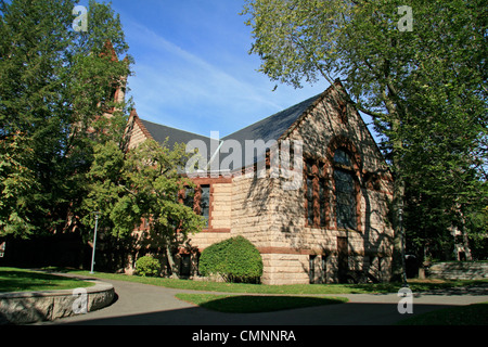 Rückansicht des Harvard-Epworth United Methodist Church, Harvard University Campus, Cambridge, Boston, MA, USA. Stockfoto