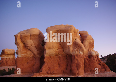 Weiche ersten Morgenlicht auf Devils Garden Formationen, Utah Stockfoto