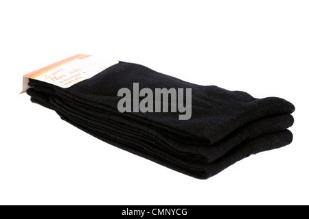 Herren Socken schwarz auf weißem Hintergrund Stockfoto