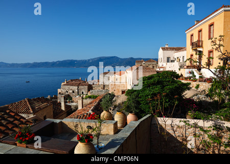 Der byzantinischen Burg-Stadt Monemvasia in Griechenland Stockfoto