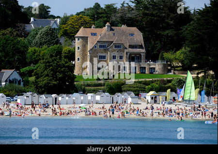 Strand von Port Manech, Hotel Manoir Dalmore, Finistere, Bretagne, Bretagne, Frankreich Stockfoto