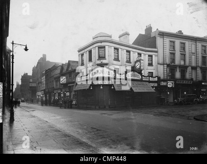 Dudley Street, Wolverhampton, Anfang 20. Jhdt. Ein Blick auf die Kreuzung der Queen Street und Dudley Street bevor es war Stockfoto