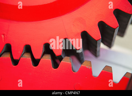Detailansicht der riesige Zahnräder von der Zug-Motor Stockfoto