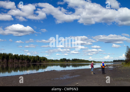 Entlang des Susitna River unweit der alten Susitna Stadt Website, Alaska, USA. Stockfoto