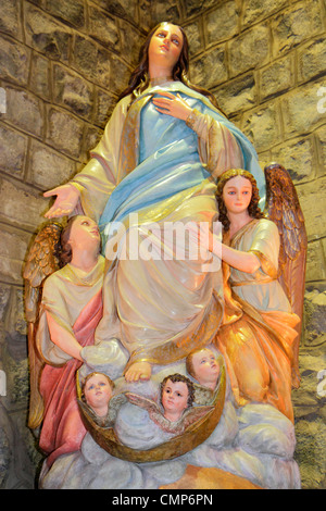 Santiago Chile, Cerro San Cristobal, Terraza Bellavista, Unbefleckte Empfängnis, Heilige Jungfrau Maria, Statue, Ikone, Katholische heilige, Religion, Kapelle i Stockfoto