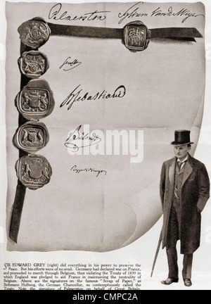 Der Friedensvertrag von 1839, in denen England Frankreich Hilfe bei der Aufrechterhaltung der Neutralität Belgiens zugesagt wurde. Stockfoto