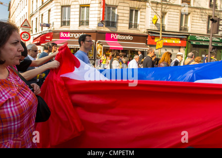 Anti-Rassismus und Antisemitismus Schweigemarsch in Paris in Erinnerung an die jüngsten Terroranschläge in Frankreich, Stockfoto