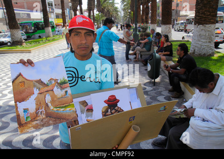 Tacna Peru, Avenida Bolognese, Parque de Locomotora, öffentlicher Park, Promenade, Straße, Verkäufer Stände Stand Markt Markt Markt, Souvenir, Hispanic Stockfoto