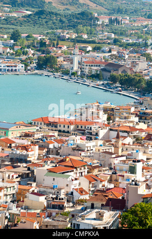 Die Insel Zakynthos in Griechenland - Blick auf den Hafen von Mpochali hill Stockfoto