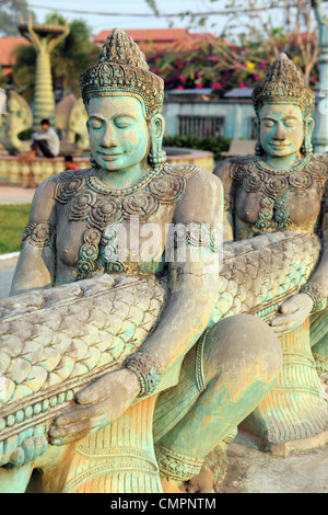 Buddhistische Statuen im Wat Thmei (New Temple) in Siem Reap, Kambodscha, Südostasien, Asien Stockfoto