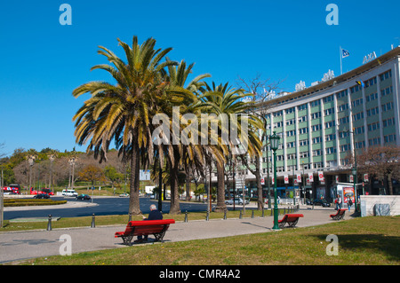 Praça Marques de Pombal Platz Lissabon Portugal Europa Stockfoto