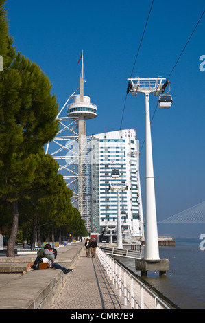 Teleferico Seilbahn Parque Das Nacoes Bereich Park der Nationen Lissabon Portugal Europa Stockfoto