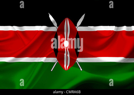 Wehende Flagge Kenia Stockfoto