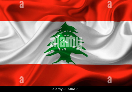Wehende Flagge Libanon Stockfoto