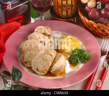 Braten mit Wein Stockfoto