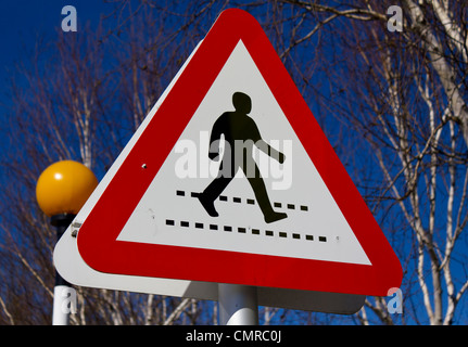 Fußgängerüberweg Zeichen Stockfoto