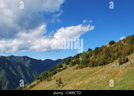 Panorama der Alpen Berge im Sommer, Piemont, Italien Stockfoto