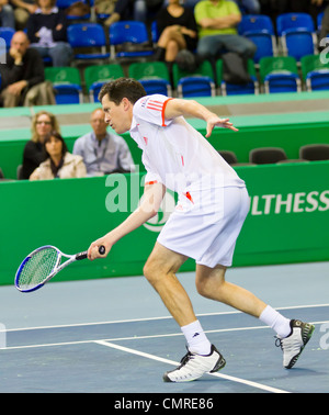 Tim Henman spielt Tennis Doppel Finale der BNP Paribas Open Champions Tour Aganinst Henri Leconte in Zürich, SUI Stockfoto