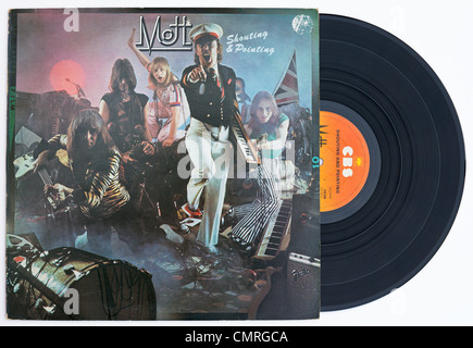 Britische Rockband MOTT schreien und deuten Vinyl Album cover veröffentlichte 1976 auf CBS Records Stockfoto