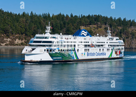 BC Fähren durch aktive Pass an der Südspitze von Galiano Island in British Columbia, Kanada. Stockfoto