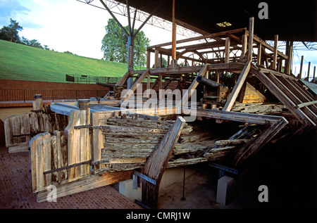 1860S 1990S BLEIBT DER UNION PANZERSCHIFF FLUSS BOOT CARIO VERSENKT WÄHREND AMERIKANISCHER BÜRGERKRIEG VICKSBURG MILITÄRISCHE PARK MISSISSIPPI, USA Stockfoto
