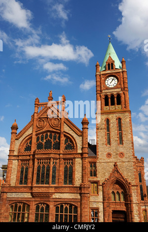 Die Guildhall Derry City County Londonderry Nordirland Großbritannien. Stockfoto