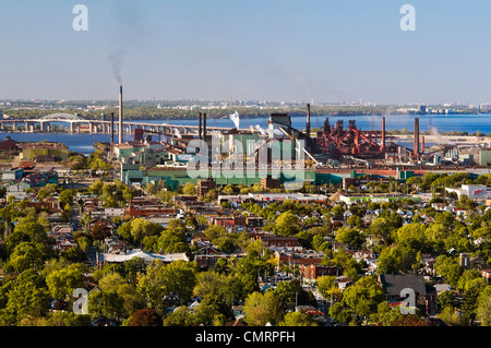 Ansicht von Arcelor-Mittal Steel Plant, Hamilton, Ontario, Kanada. Stockfoto