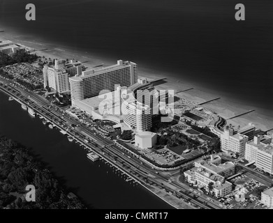 1950S 1960S LUFTBILD FONTAINEBLEAU HOTEL MIAMI BEACH FLORIDA USA Stockfoto