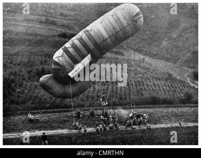 1918 französische Ballon Beobachtung Flugzeug Luftschiff Stockfoto