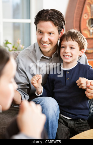 Vater und Kinder Stockfoto