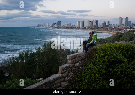 Blick von Jaffa, Tel Aviv, Israel. Stockfoto