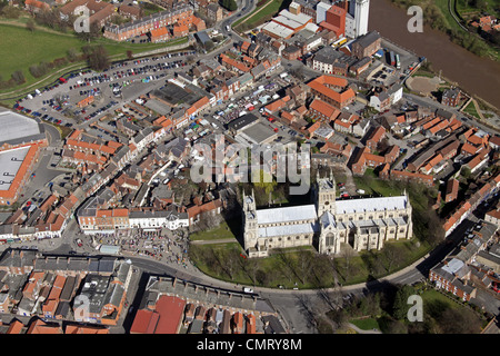 Luftaufnahme der Selby Abbey, North Yorkshire Stockfoto