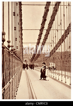 1923 Menai Hängebrücke Nord-wales Stockfoto
