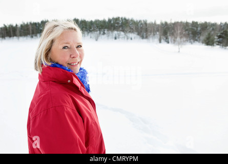 Closeup auf einsame Frau im freien Stockfoto